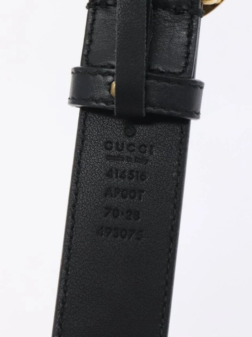 GUCCI GG Marmont Belt Leather 31.5" Black Gold 414516 Auth SW817 - Picture 11 of 12